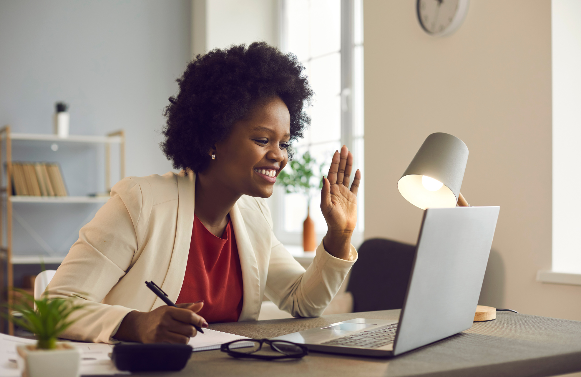 Professional on a virtual meeting call